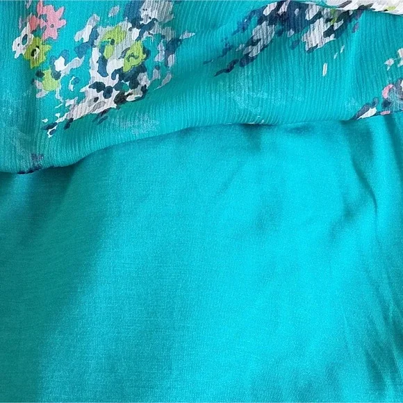Ella Moss Citrus Floral Dress Teal Green Size M - Picture 5 of 9